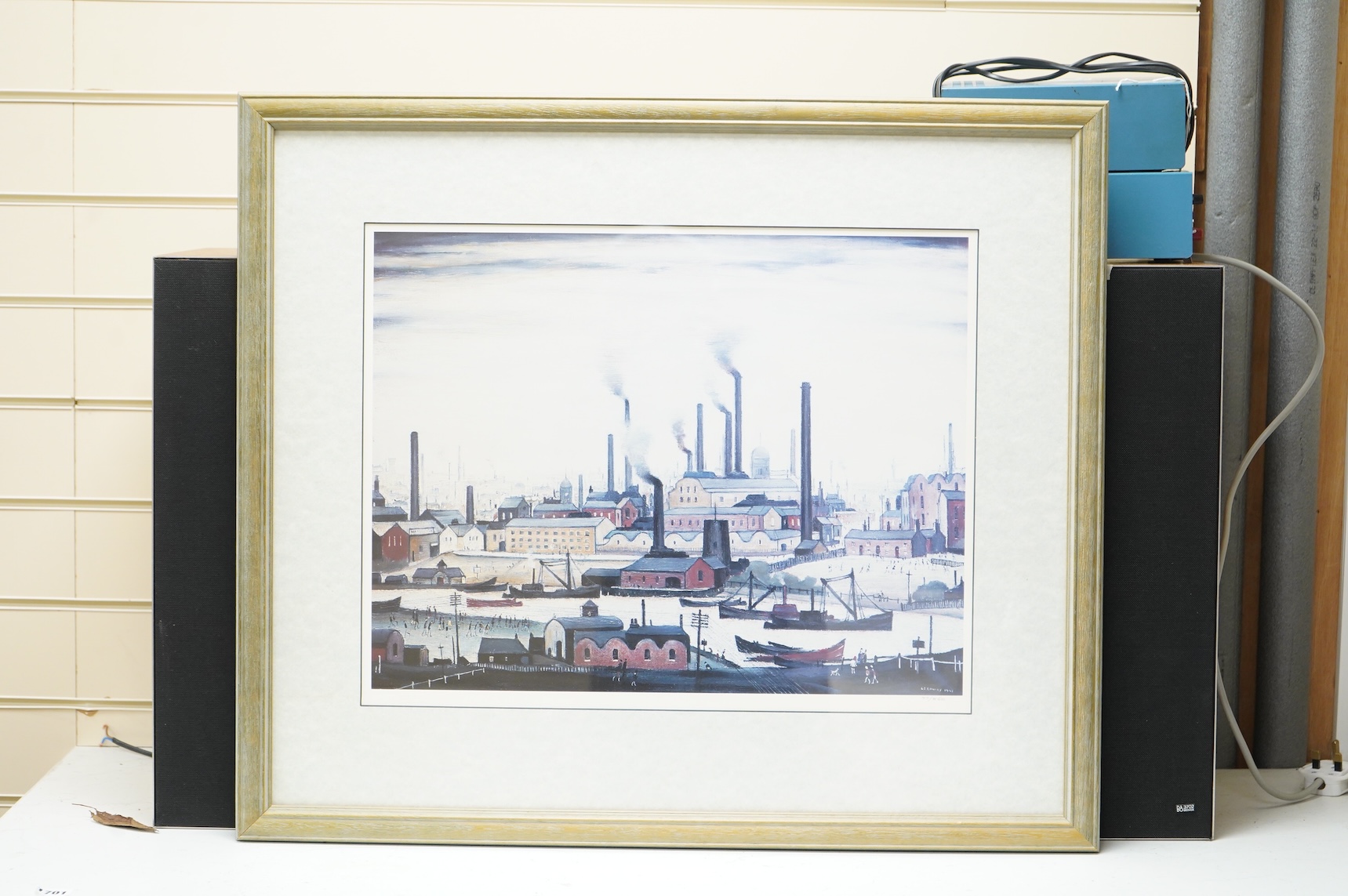 After Laurence Stephen Lowry RBA RA (1887-1976), ‘A River Bank’, hand numbered 77/860 and blind stamped Limited Edition, colour print, 41 x 51cm